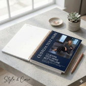 Elegante Navy Blauwe Gele Tekst Afbeelding Creatie Planner