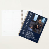 Elegante Navy Blauwe Gele Tekst Afbeelding Creatie Planner (Display)