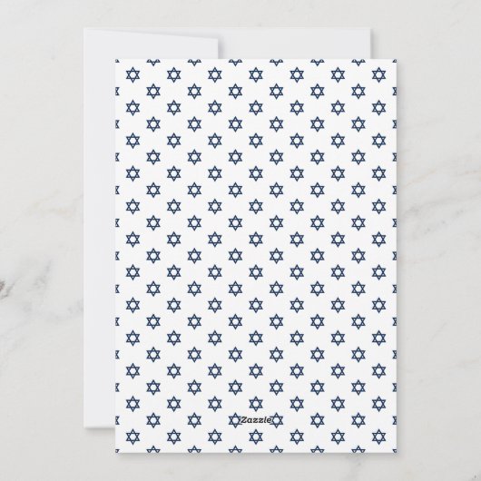 Elegante Navy Blauwe Gelukkig Hanukkah-foto Feestdagenkaart (Achterkant)