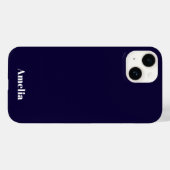 Elegante Navy Blauwe gepersonaliseerde naam Case-Mate iPhone Case (Achterkant (horizontaal))