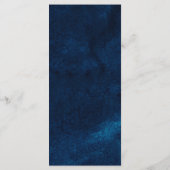 Elegante Navy Blauwe Glitter Bruiloft Menu (Achterkant)
