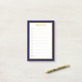 Elegante Navy Blauwe & Gouden Bewerkbare Dingen Om Post-it® Notes (Op bureau)