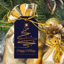 Elegante Navy Blauwe Gouden Kerstboom Vakantie