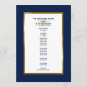 Elegante Navy Blauwe Gouden Palmboom Tropische Bru Programmakaart (Achterkant)