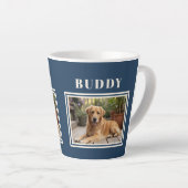 Elegante Navy Blauwe Hond Foto Latte Mok (Rechterhoek)