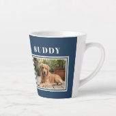Elegante Navy Blauwe Hond Foto Latte Mok (Rechts)