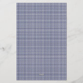 Elegante Navy Blauwe Houndstooth Monogram Briefpapier (Achterkant)