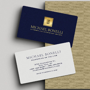 Elegante Navy Blauwe Leren Professionele Uw Logo Visitekaartje