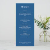 Elegante Navy Blauwe Menutemplate Menu (Staand voorkant)