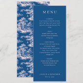 Elegante Navy Blauwe Menutemplate Menu (Voorkant / Achterkant)