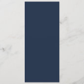Elegante Navy Blauwe Minimalistische Trouwmenu Menu (Achterkant)
