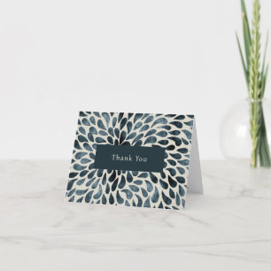 Elegante Navy Blauwe Moderne Zakelijke Bedankkaart
