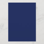 Elegante Navy Blauwe Monogram Moderne Trouwdag Menu (Achterkant)