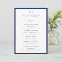 Elegante Navy Blauwe Monogram Moderne Trouwdag