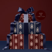 Elegante Navy Blauwe Notenkraker Cadeaupapier