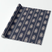 Elegante Navy Blauwe Notenkraker Cadeaupapier (Uitgerold)