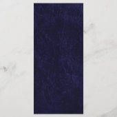 Elegante Navy Blauwe Oefendiner Menu (Achterkant)