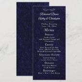 Elegante Navy Blauwe Oefendiner Menu (Voorkant / Achterkant)