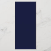 Elegante Navy Blauwe Oude Geld Huwelijk Menu (Achterkant)