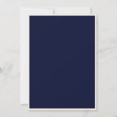 Elegante Navy Blauwe Oude Geld Huwelijk Save The Date (Achterkant)