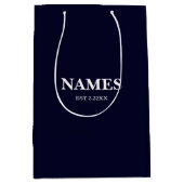 Elegante Navy Blauwe Persoonlijke Naam Cadeautas (Voorkant)
