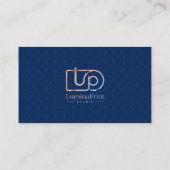 Elegante Navy Blauwe Professionele Studio Aangepas Visitekaartje (Achterkant)
