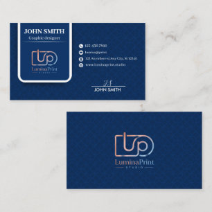 Elegante Navy Blauwe Professionele Studio Aangepas Visitekaartje
