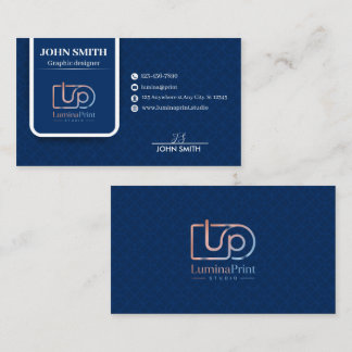 Elegante Navy Blauwe Professionele Studio Aangepas Visitekaartje