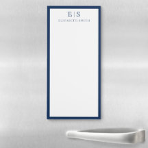 Elegante Navy Blauwe Rand Monogram