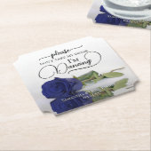 Elegante Navy Blauwe Roos Haal Mijn Drank Niet Weg Kartonnen Onderzetters (Gekanteld)