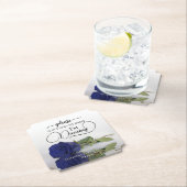 Elegante Navy Blauwe Roos Haal Mijn Drank Niet Weg Kartonnen Onderzetters (Insitu)
