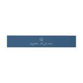 Elegante Navy Blauwe Schelp Bruiloft Uitnodigingen Wikkel (Vlak)