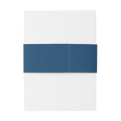 Elegante Navy Blauwe Schelp Bruiloft Uitnodigingen Wikkel (Achterkant Voorbeeld)