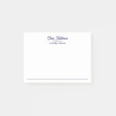 Elegante Navy Blauwe Script Rand Post-it® Notes (Voorkant)