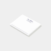 Elegante Navy Blauwe Script Rand Post-it® Notes (Schuin)
