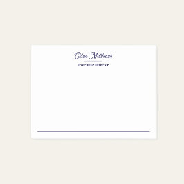 Elegante Navy Blauwe Script Rand  Post-it® Notes