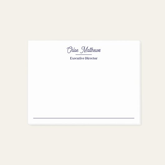 Elegante Navy Blauwe Script Rand Post-it® Notes