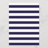 Elegante Navy Blauwe Script Trouwmenu Menu (Achterkant)