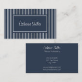Elegante Navy blauwe strepen Visitekaartje (Voorkant / Achterkant)
