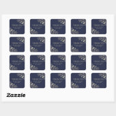 Elegante Navy Blauwe Trouw Dank Je Sticker (Vel)