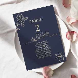 Elegante Navy Blauwe Trouw Zittijd Grafiek