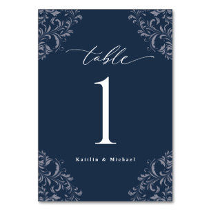 Elegante Navy Blauwe Vintage Klassieke Kleine Trou Kaart