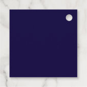 Elegante Navy Blauwe Witte Gouden Trouw Bedankjes Labels (Achterkant)