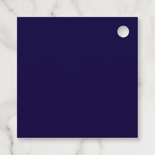 Elegante Navy Blauwe Witte Gouden Trouw Bedankjes Labels (Achterkant)