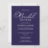 Elegante Navy Blauwe Witte Script Bruiloft Feest Kaart (Voorkant)