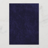 Elegante Navy Blauwe Witte Welkomstdiner Menu (Achterkant)