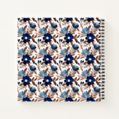 Elegante Navy Bloem Notitieboek (Achterkant)