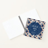 Elegante Navy Bloem Notitieboek (Binnen)