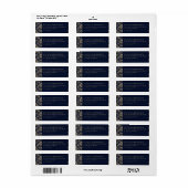 Elegante Navy Bloemenrand Etiket (Full Sheet)