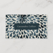 Elegante Navy Blue Abstract Modern Afsprakenkaartje (Achterkant)